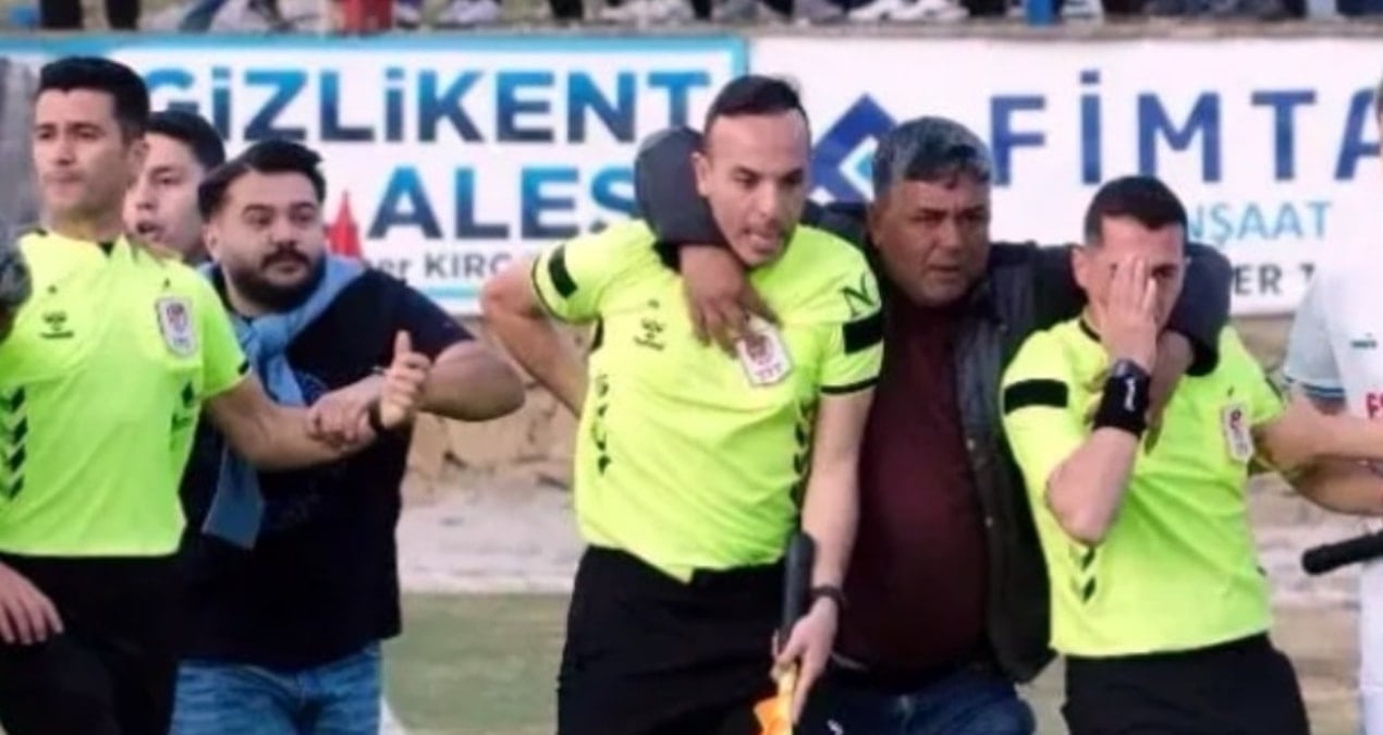 Maç amatör, şiddet profesyonel… Futbolcu ve hakemler canlarını zor kurtardı!